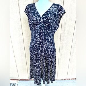 Jones New York Black and White Polka Dot Dress size 12